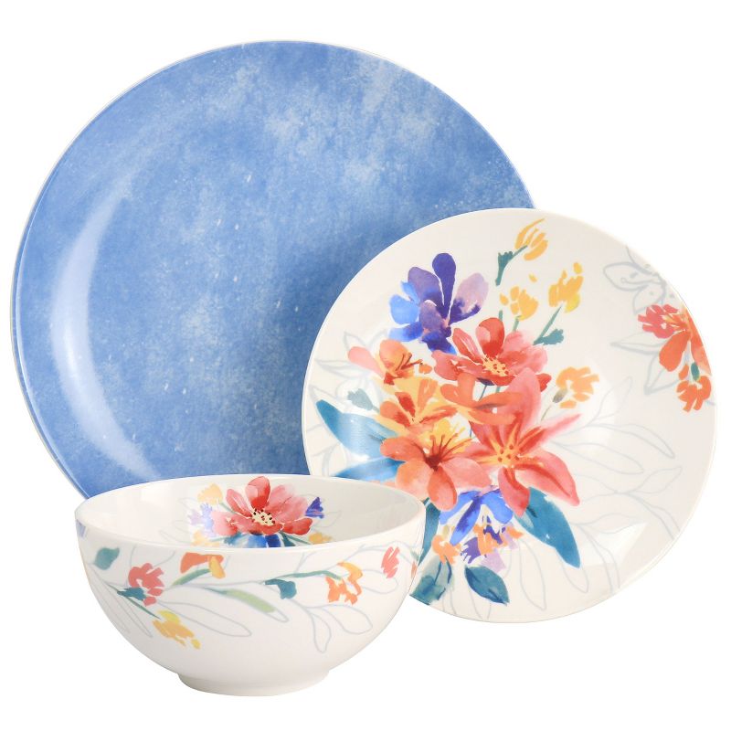 Spice by Tia Mowry Goji Blossom 12 Piece Fine Ceramic Dinnerware Set, 2 of 9