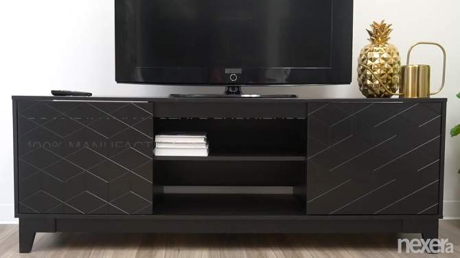 Hexagon TV Stand for TVs up to 72&#34; Black - Nexera, 6 of 8, play video