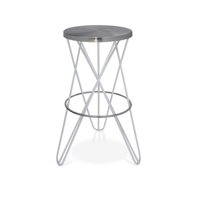 Meridian Furniture,Mercury White Iron Bar Stool
