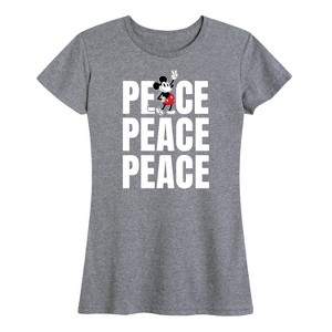 Women's - Disney - Mickey Peace Short Sleeve Graphic T-Shirt - 1 of 4