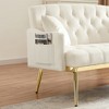 Racxily Loveseat Sofa, Comfy Velvet Small Loveseat for Small Spaces, Couch for Bedroom Living Room, 2 Pillow Included - 3 of 4