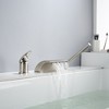 Sumerain Waterfall 3 Hole Roman Tub Faucet with Diverter Brushed Nickel, High Flow Waterfall Spout - 2 of 4