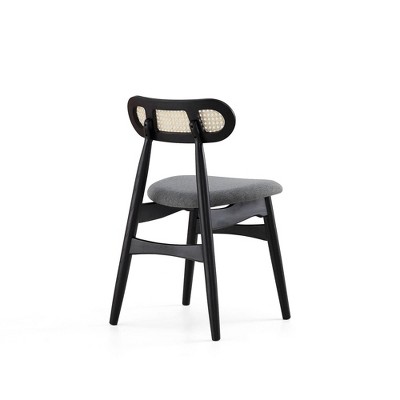 High Gray Wood and Cane Side Chair