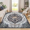 Machine Washable Floral Rugs for Living Room Bedroom, Soft Non Slip Throw Carpet for Kitchen Dining Room, Ultra Thin Floor Cover - 2 of 4