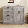 Wooden Dresser for Bedroom, 43.3'' H Armoire Closet with 4 Drawers and Hanging Rod, Low Storage Cabinet for Hanging Cloth - 2 of 4