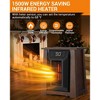 Jojoka Electric Infrared Heater 1500W, Indoor Space Heater with Luxury Wooden Cabinet, Remote Control, 12H Timer, Walnut - 3 of 4