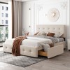 NicBex Queen Size Upholstered Platform Bed with Classic Headboard and 4 Drawers for Adults/Boys/Girls - 2 of 4