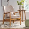 Mid-Century Modern Arm Chair with Accent Pillow, Button-Tufted Wingback Chair, Accent Chair with Birch Wood Legs -Christopher Knight Home - 2 of 4