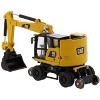 CAT Caterpillar M323F Railroad Wheeled Excavator & 3 Accessories (Safety Yellow Version) "High Line" 1/87 (HO) Scale Diecast Model by Diecast Masters - 3 of 4