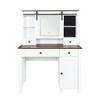 Okak Farmhouse 43.3" Wide Dressing Table with Hair Dryer Holder Vanity Desk with Makeup Drawer and Cabinet for Bedroom - 3 of 4