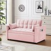 3 in 1 Convertible Sleeper Sofa Bed, Modern Velvet Loveseat Futon Sofa Couch w/Pullout Bed,Small Love Seat Lounge Sofa w/Reclining Backrest - 3 of 4