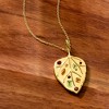 Ross-Simons 0.93 ct. t.w. Multi-Gemstone Leaf Pendant Necklace in 18kt Gold Over Sterling Size 18 - 3 of 4