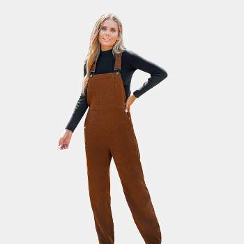 Women's Corduroy Button-Up Overalls - Cupshe
