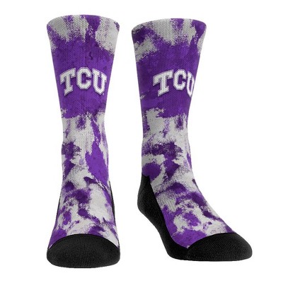 NCAA TCU Horned Frogs Paint Crew Socks - L/XL
