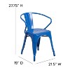 Emma and Oliver Commercial Grade Colorful Metal Indoor-Outdoor Chair with Arms - 4 of 4