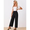 Allegra K Women's Casual Loose High Waist Drawstring Wide Leg Palazzo Pants with Pockets - 3 of 4