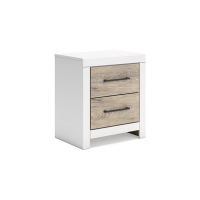 Signature Design by Ashley Charbitt 2 Drawer Nightstand, White & Brown