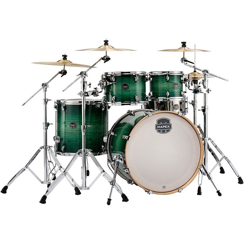 Mapex Armory Series Exotic Rock 5-Piece Shell Pack With 22" Bass Drum Emerald Burst, 1 of 4