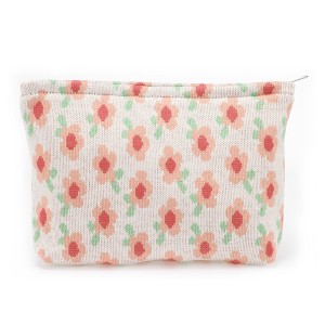 Unique Bargains Women Portable Floral Makeup Bag Pink 1 Pc - 1 of 3