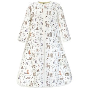 Hudson Baby Infant Girl Long Sleeve Muslin Sleeping Bag, Wearable Blanket, Sleep Sack, Enchanted Forest - 1 of 2