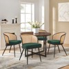 Bekrvio Rattan Dining Chairs - Cane Back & Curved Arm,Boucle Fabric Upholstered, Mid Century Modern Kitchen Chairs for Living Room - 4 of 4