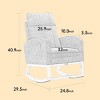 Modern Accent Rocking Recliner Armchair With Wood Legs,Teddy Fabric High Backrest Nursery Rocking Chair With Side Pocket And Leg Rest-Cuddlewood - 4 of 4