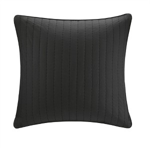 COWLOWN Cotton Quilted Euro Sham, Embroidered Pillow Cover with Hidden Zipper, Farmhouse Style - 1 of 4
