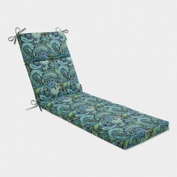 Outdoor One Piece Seat And Back Cushion - Blue/Green - Pillow Perfect
