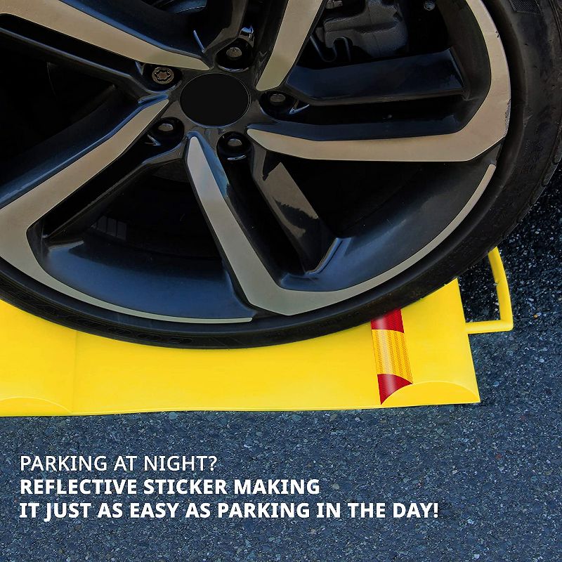 RaxGo Car Parking Mat, Garage Wheel Stopper Parking Aid, Yellow 2 Pack, 3 of 7