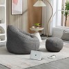 40'' Bedding Bean Bag Sofa Chair High Pressure Foam Bean Bag Chair Gray - 3 of 4