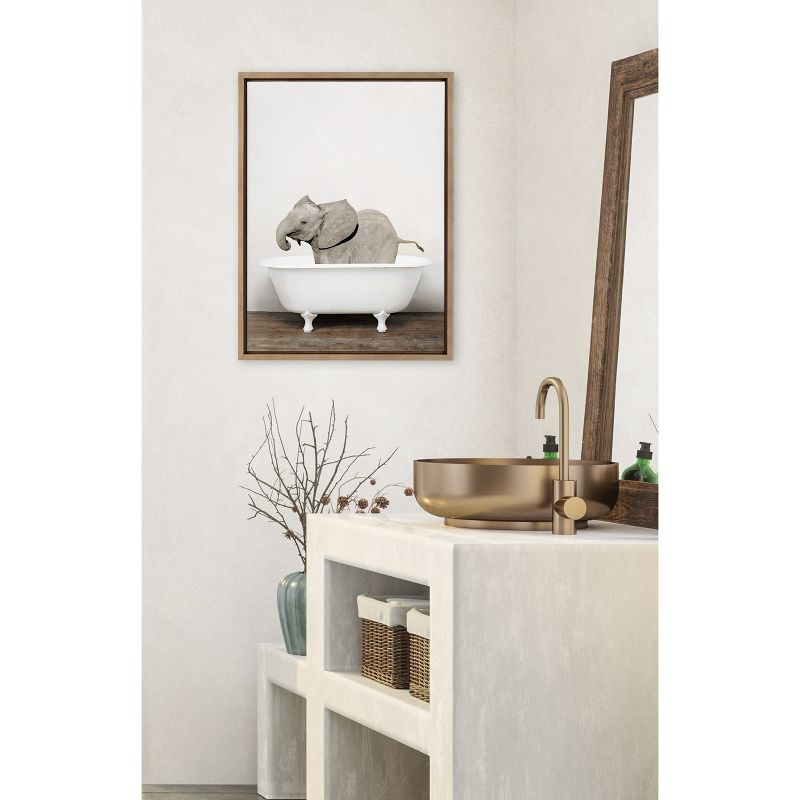 18&#34; x 24&#34; Sylvie Baby Elephant in The Tub Color Frame Canvas by Amy Peterson Gold - Kate &#38; Laurel All Things Decor, 5 of 7