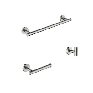 Dracelo 3-Piece Bathroom Hardware Set with Toilet Paper Holder, Towel Ring, Adjustable Towel Bar, Wall Mount Bath Accessory Set - 1 of 4