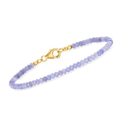 Ross-Simons 13.00 ct. t.w. Tanzanite Bead Bracelet in 18kt Gold Over Sterling