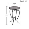 Teal Island Designs Modern Black Round Outdoor Accent Side Table 14" Wide Free-Form Mosaic Tabletop for Front Porch Patio Home House Balcony - 4 of 4