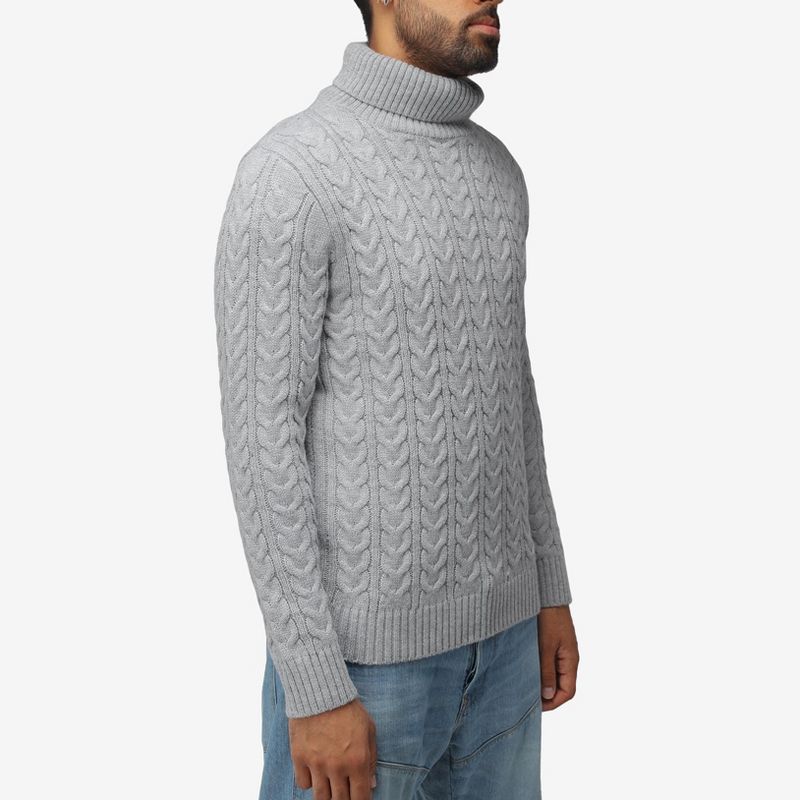 X RAY Men's Cable Knit Roll Neck Sweater(Available in Big & Tall), 3 of 6
