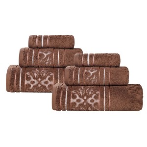 Zero Twist Cotton Solid and Jacquard Bathroom Towel Set by Blue Nile Mills - 1 of 4