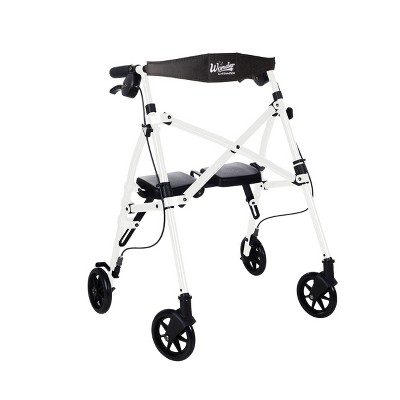 Stander Wonder Rollator, Lightweight 4- Wheel Folding Walker with Seat