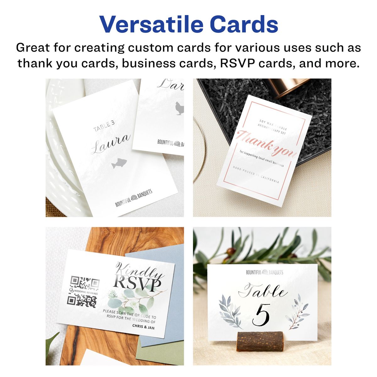 Avery 3-1/2" x 5" Rectangle, Glossy White Postcards - thumbnail 3