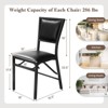 Costway Set of 2 Metal Folding Chair Dining Chairs Home Restaurant Furniture Portable Black - 3 of 4