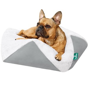 FurHaven Stone-Embossed Faux Fur Pouf Pet Bed for Dogs and Cats - 1 of 4