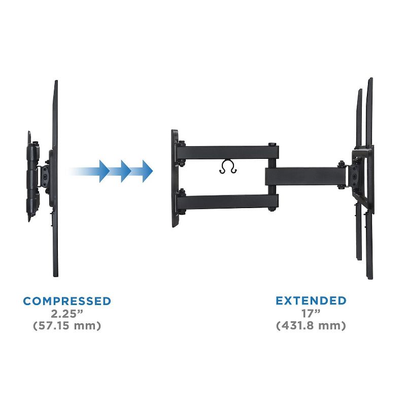 Mount-It! Full Motion TV Wall Mount | Swivel and Articulating Flat Screen TV Bracket for 26 - 55 in. | Arm Extension up to 17 in. | 77 Lbs. Capacity, 4 of 9