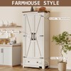 AMERLIFE Farmhouse Kitchen Pantry Cabinet, 72" Tall Storage Cabinet with Adjustable Shelves & Barn Doors - 4 of 4