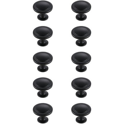 Elegant Lighting Logyn 1.3Inch Diameter Matte Black Mushroom Knob Multipack (Set of 10)