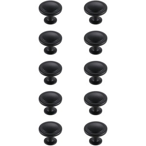 Elegant Lighting Logyn 1.3Inch Diameter Matte Black Mushroom Knob Multipack (Set of 10) - 1 of 4