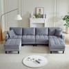 NicBex 122.5 Inch U-Shaped Corduroy Sectional Sofa with 2 Ottomans and 2 Pillows for Living Room,Bedroom,Gray - image 2 of 4