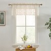 HLC.ME Isabella Floral Rod Pocket Lace Sheer Short Valance for Small Windows, Kitchen and Bathroom - 3 of 4