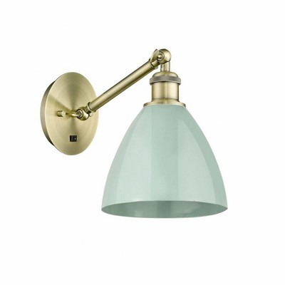 Plymouth Dome - 1 Light Wall Sconce In Industrial Style-13.25 Inches Tall and 7.5 Inches Wide