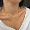 Turandoss Necklaces for Women - 14K Gold Plated Moon Paperclip Chain Necklaces for Women Jewelry Gifts, Gold - 2 of 4