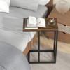 Costway C-shaped Side Table Industrial Sofa Table with Heavy-duty Metal Frame Brown/Gray - 4 of 4