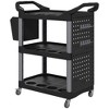 HOMCOM 3-Tier Rolling Tool Cart, 200 LBS Capacity Plastic Utility Cart with Side Shelf and Storage Bucket for Garage, Workshop - 4 of 4